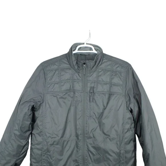 LL Bean Gray Nylon Insulated Full Zip Winter Liner Jacket Size L - Picture 3 of 8